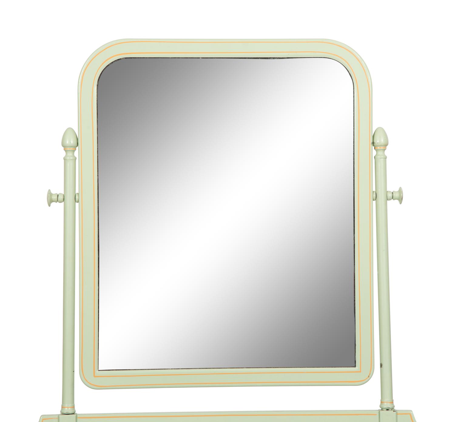 A Painted Metal Chest of Drawers with Dressing Mirror