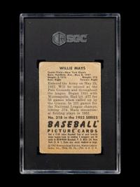 A 1952 Bowman Willie Mays Baseball Card No. 218 (SGC 1)