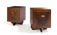 George Nakashima, (Japanese/American, 1905-1990), a rare pair of Kornblut cabinets, executed in a custom size with finished backs, 1989