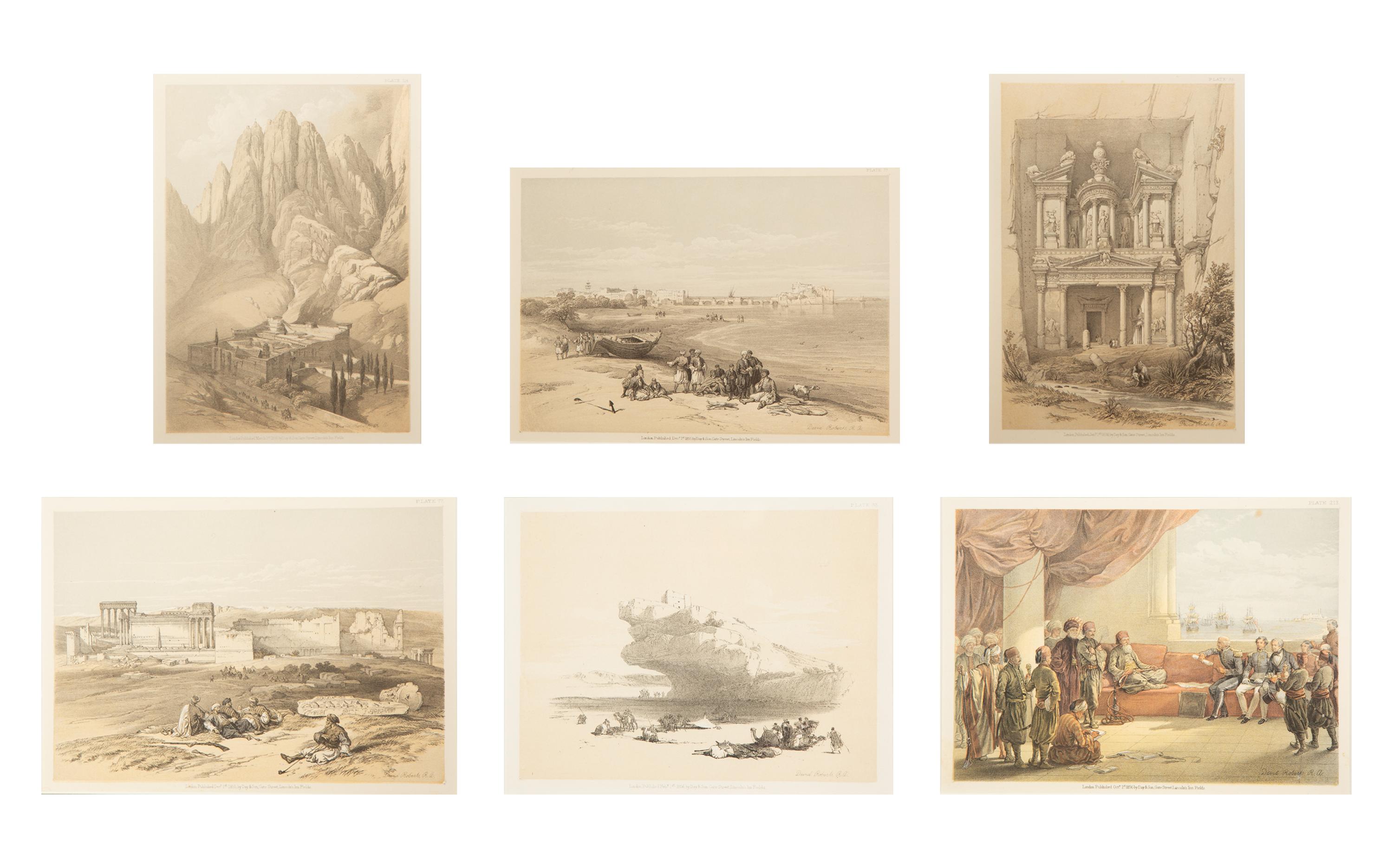 Six Tinted Lithographs After David Roberts, RA (British, 1796-1864)