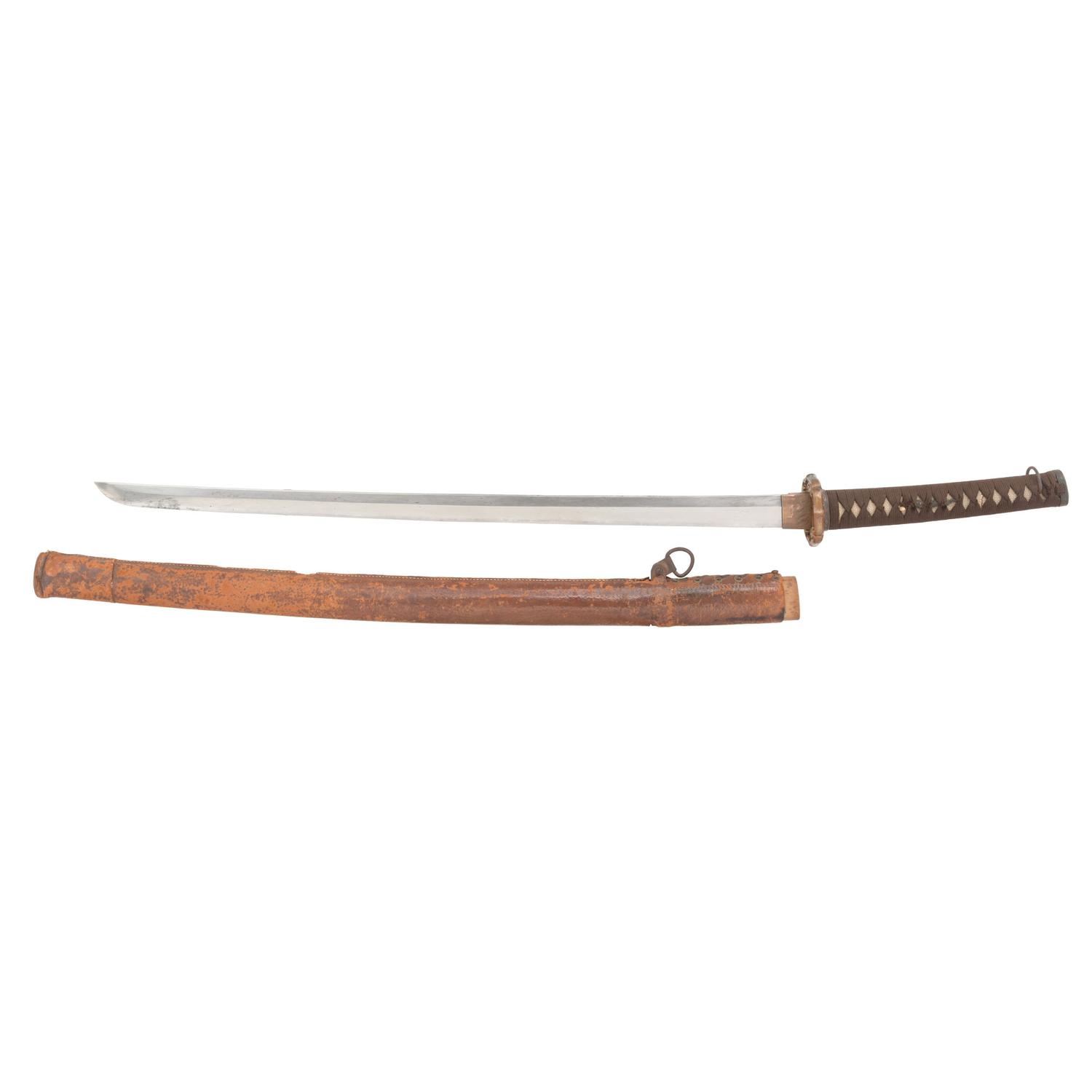 Japanese WWII Gendaito with Shin Gunto Tsuba, Saya, and Lanyard Loop