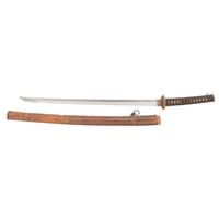 Japanese WWII Gendaito with Shin Gunto Tsuba, Saya, and Lanyard Loop