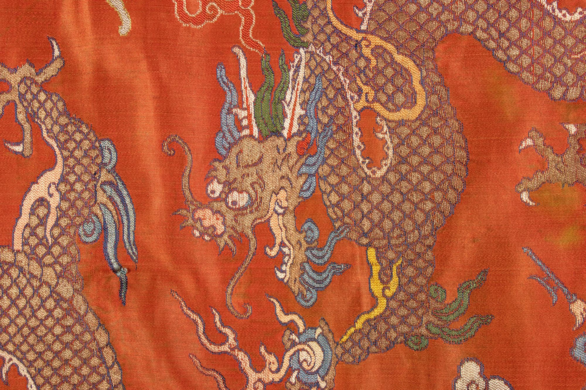 Three Brocade Woven Silk Textiles