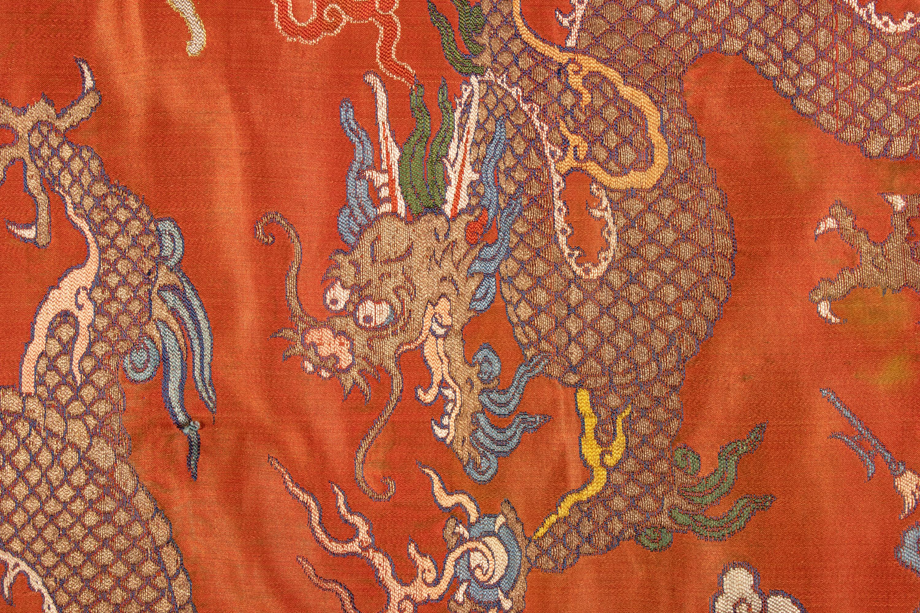 Three Brocade Woven Silk Textiles