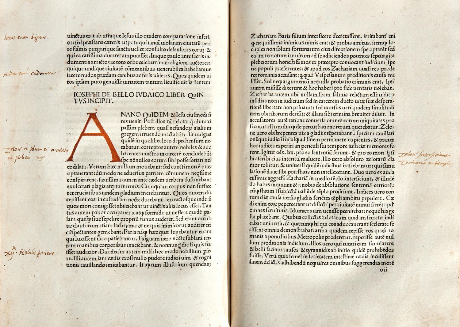 [Early Printing] [Incunable] (Josephus, Flavius). De antiquitate Judaica. De Bello Judaica