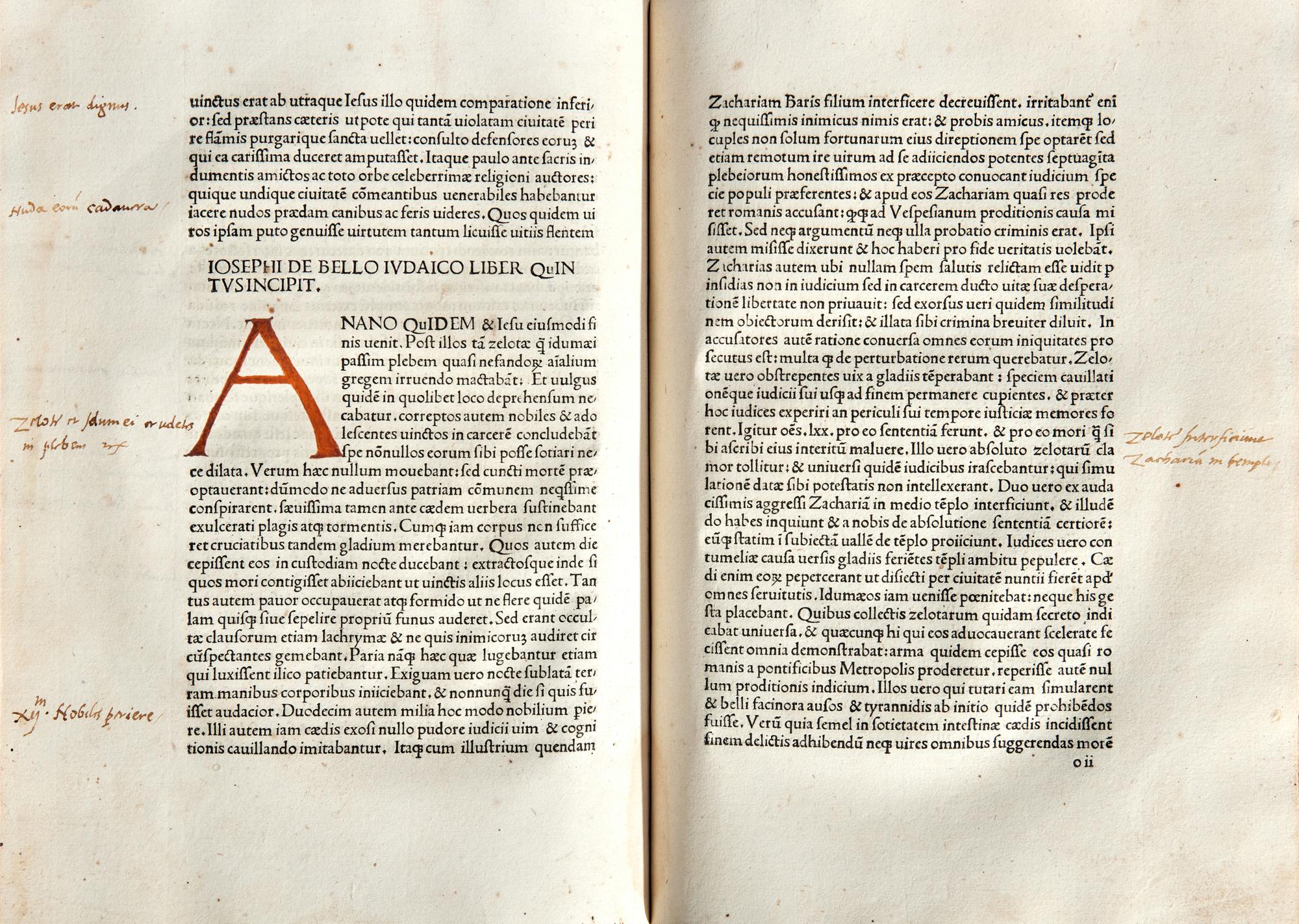 [Early Printing] [Incunable] (Josephus, Flavius). De antiquitate Judaica. De Bello Judaica