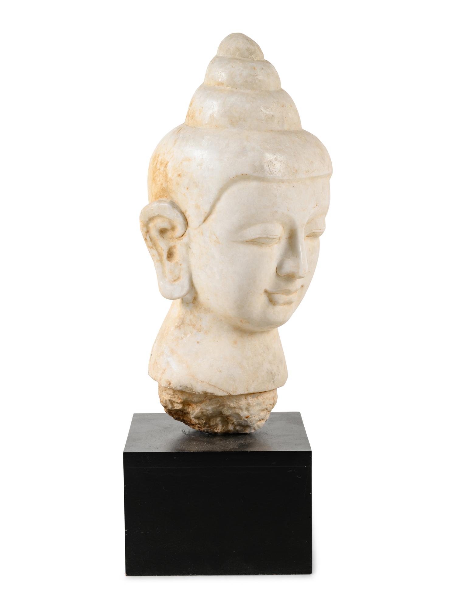 A Southeast Asian Marble Head of Buddha