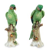 A Pair of Samson Glazed Porcelain Parrots — LATE 19TH CENTURY