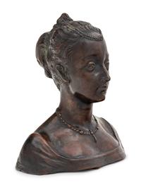 A Continental Bronze Bust of a Noblewoman