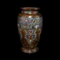 A Japanese Archaic Style Cloisonné Enamel and Bronze Vase, 19th Century — 十九世紀 日本銅胎掐絲琺琅仿古大瓶