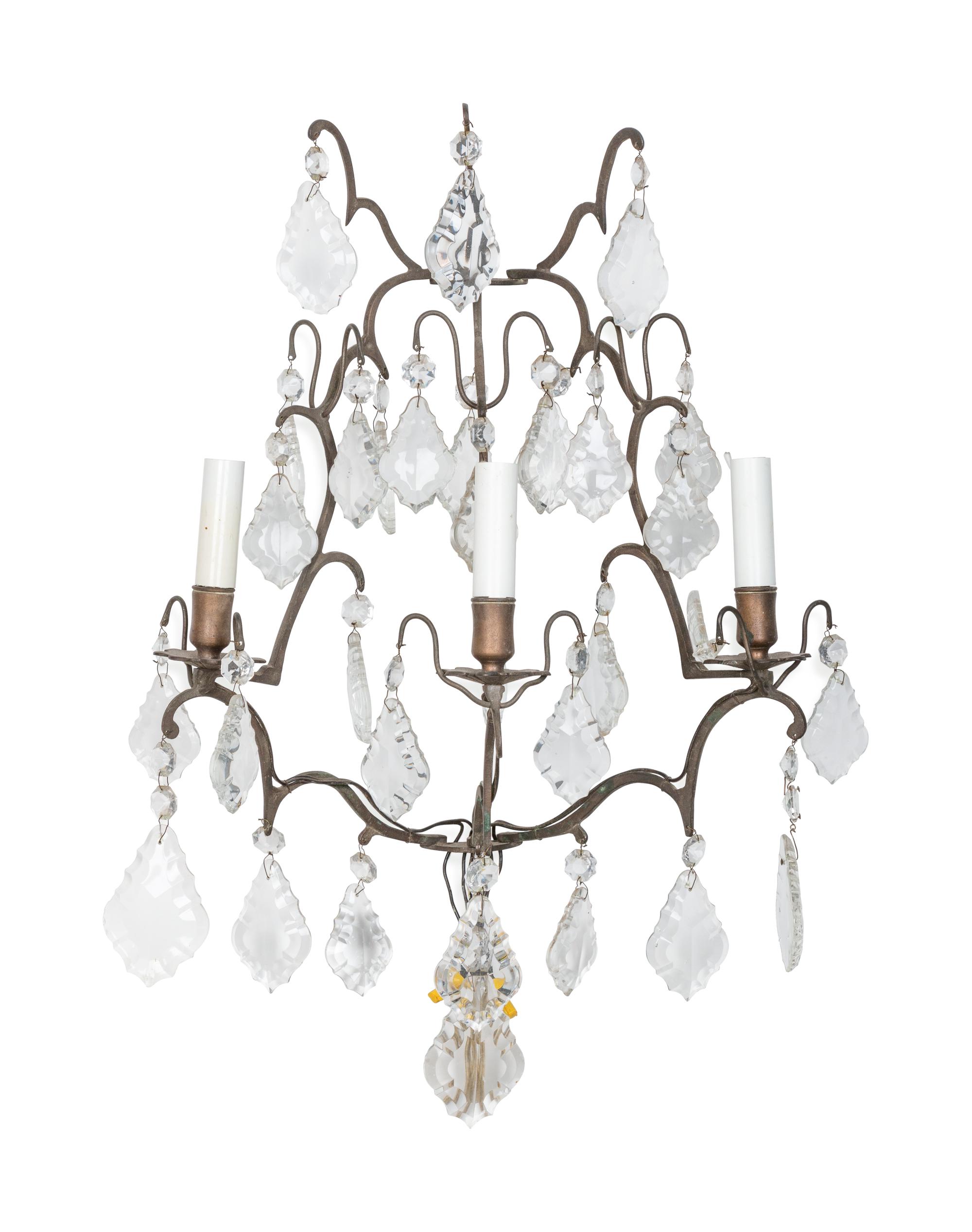 A Pair of Continental Three-Light Sconces