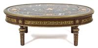 A Louis XVI Style Italian Pietra Dura Table Height 19 x width 52 x depth 31 inches