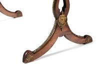 A George III Brass-Mounted Mahogany and Yew Wood Occasional Table