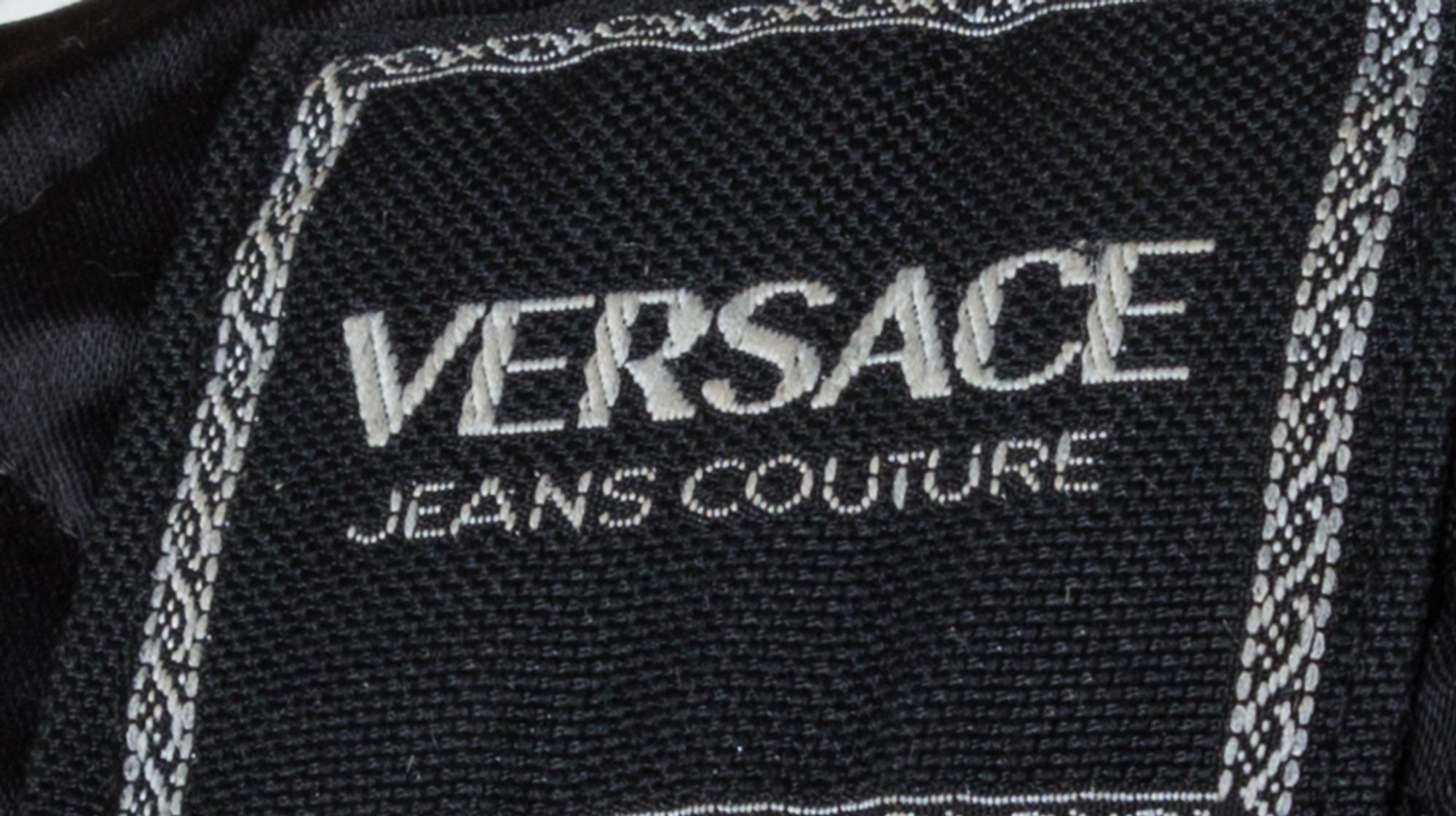 A Versace Black Moto Jacket,