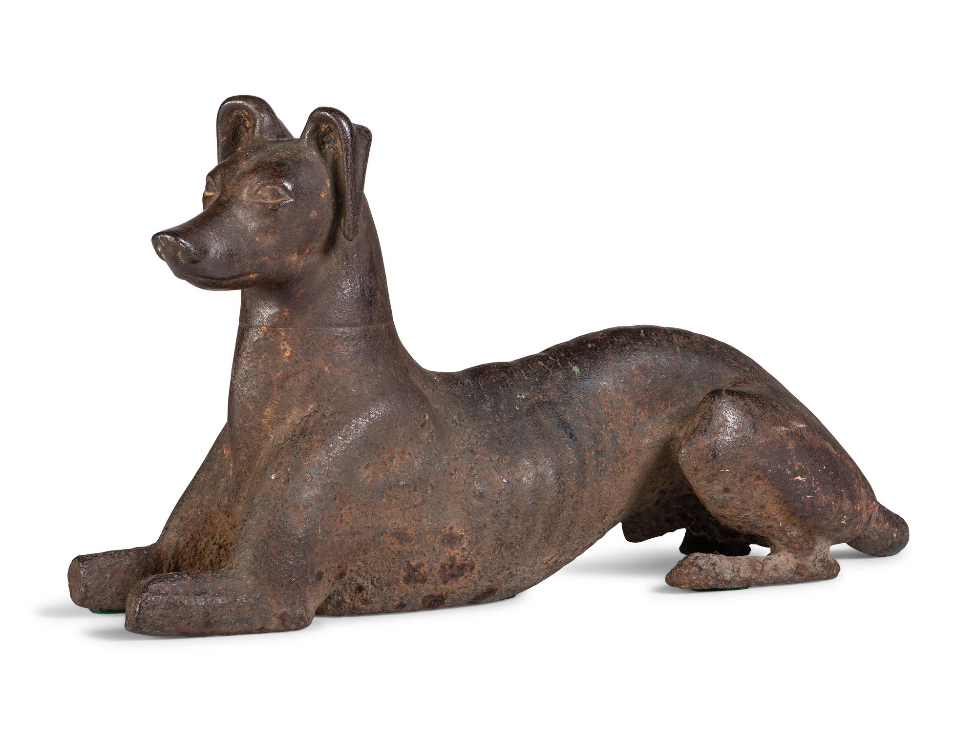 A Cast Iron Recumbent Whippet