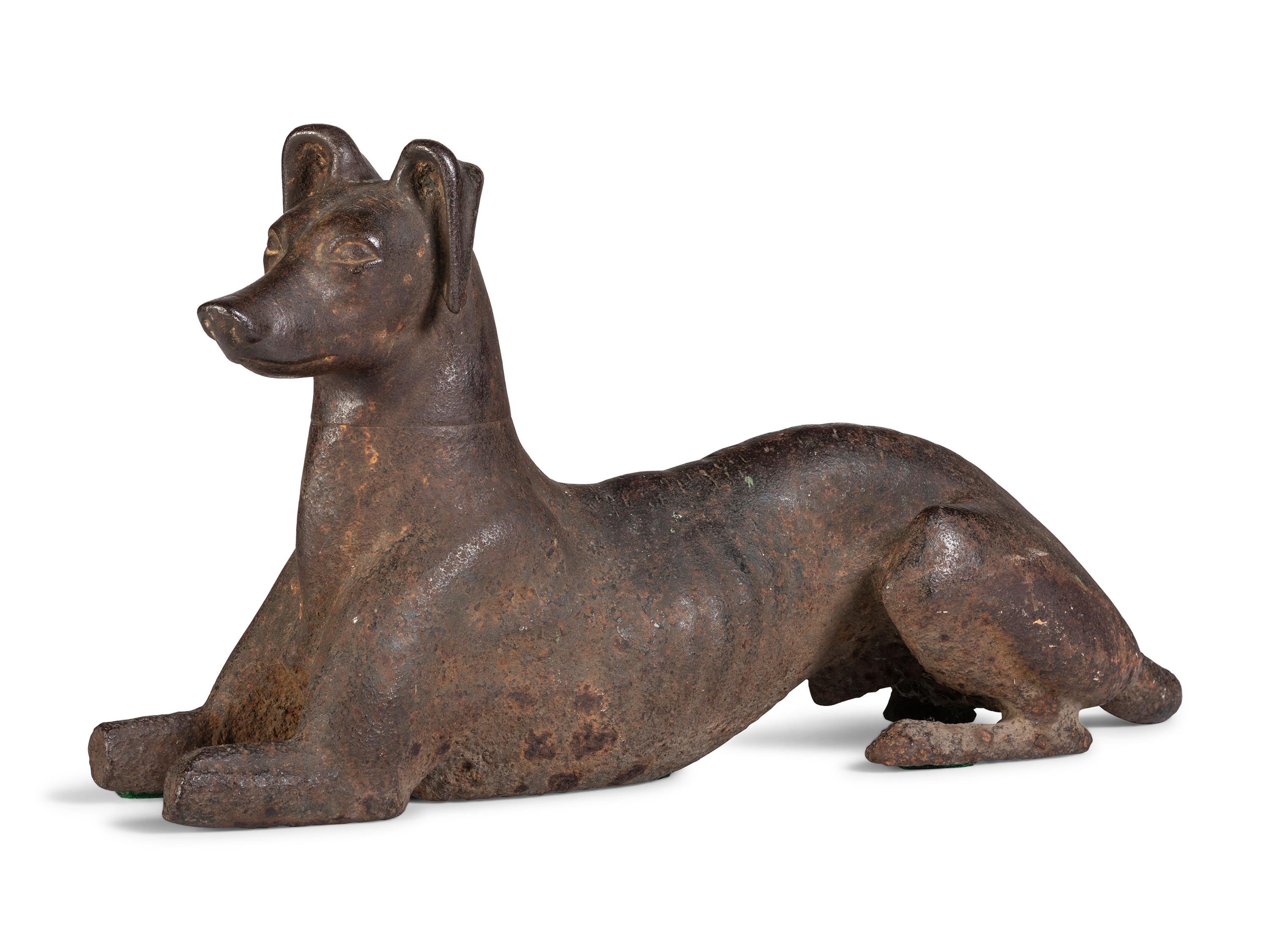 A Cast Iron Recumbent Whippet