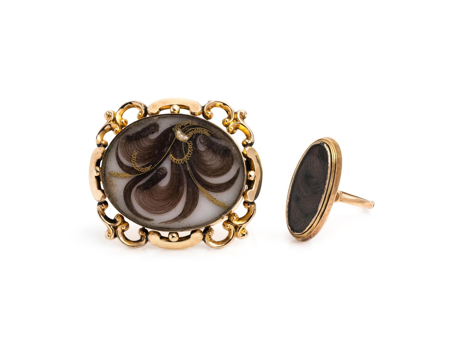 VICTORIAN, COLLECTION OF MOURNING HAIR JEWELRY
