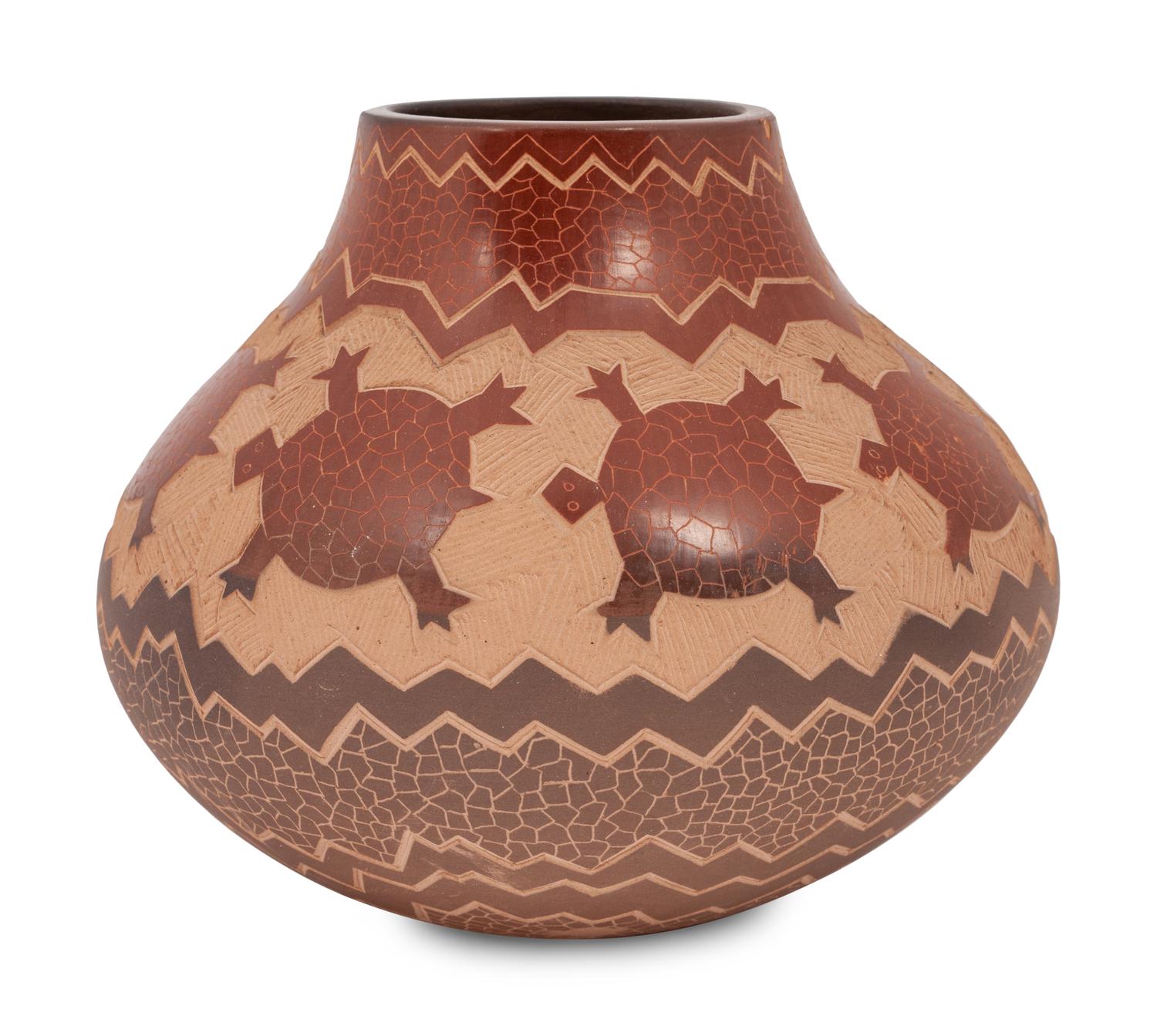 Sgraffito Pottery Jar, PLUS