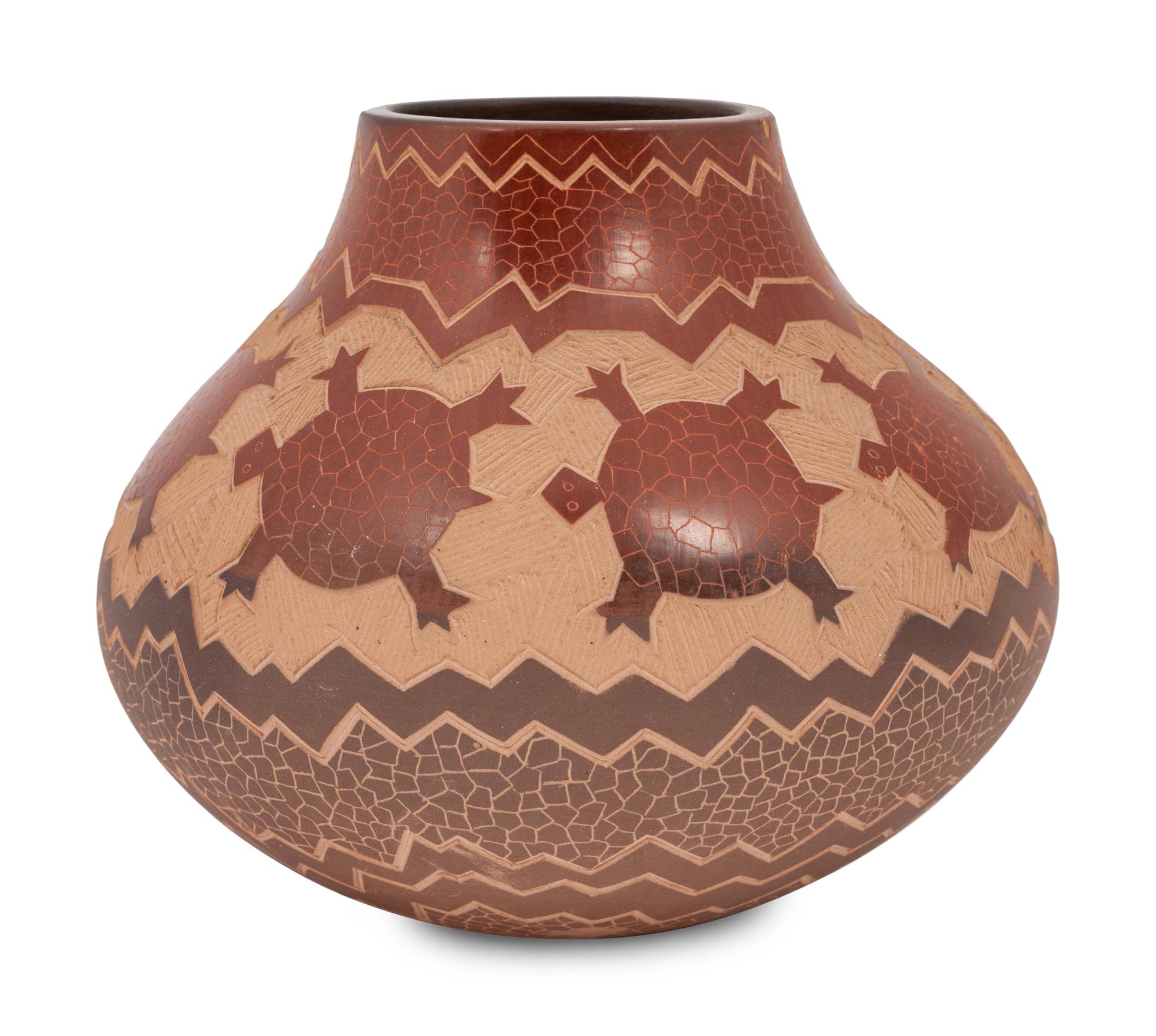Sgraffito Pottery Jar, PLUS