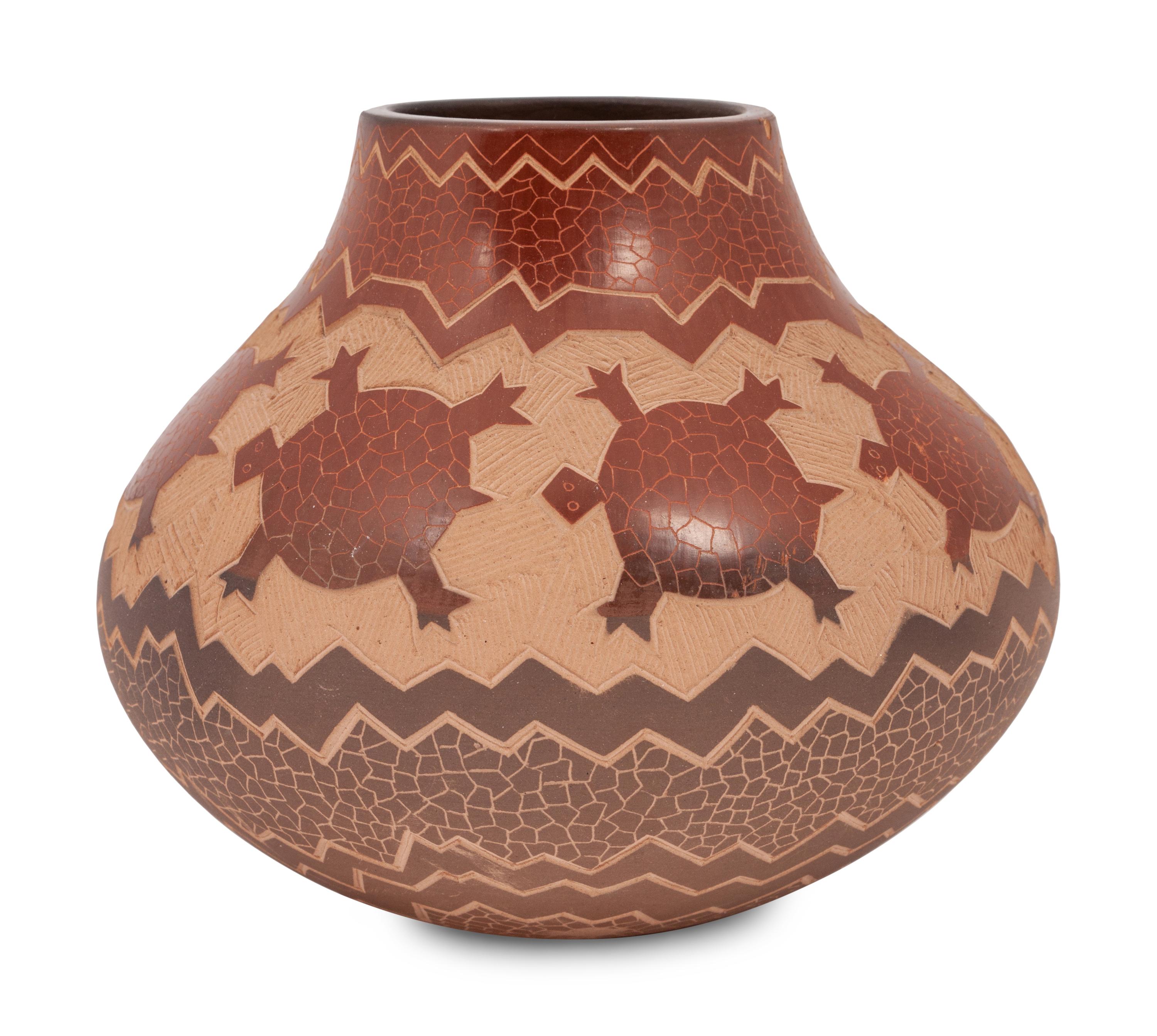 Sgraffito Pottery Jar, PLUS