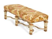 An Italian Painted and Parcel Gilt Bench