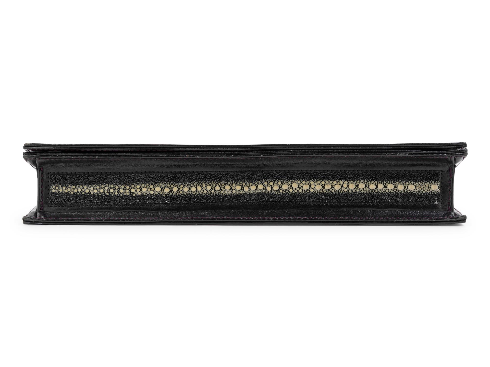 Arte Black Shagreen Clutch, 1990-00s