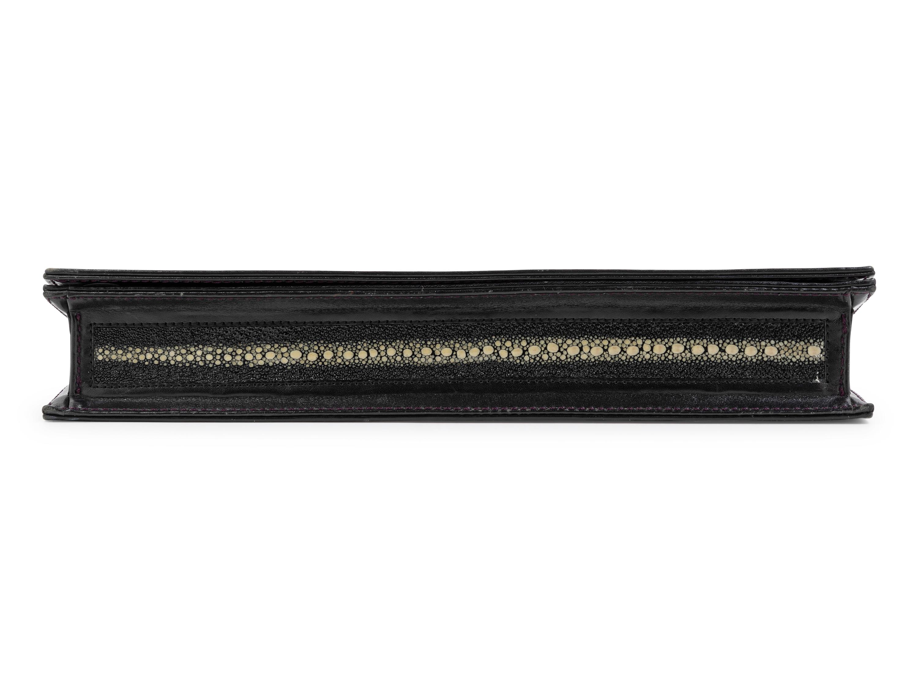 Arte Black Shagreen Clutch, 1990-00s