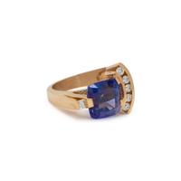 TANZANITE AND DIAMOND RING