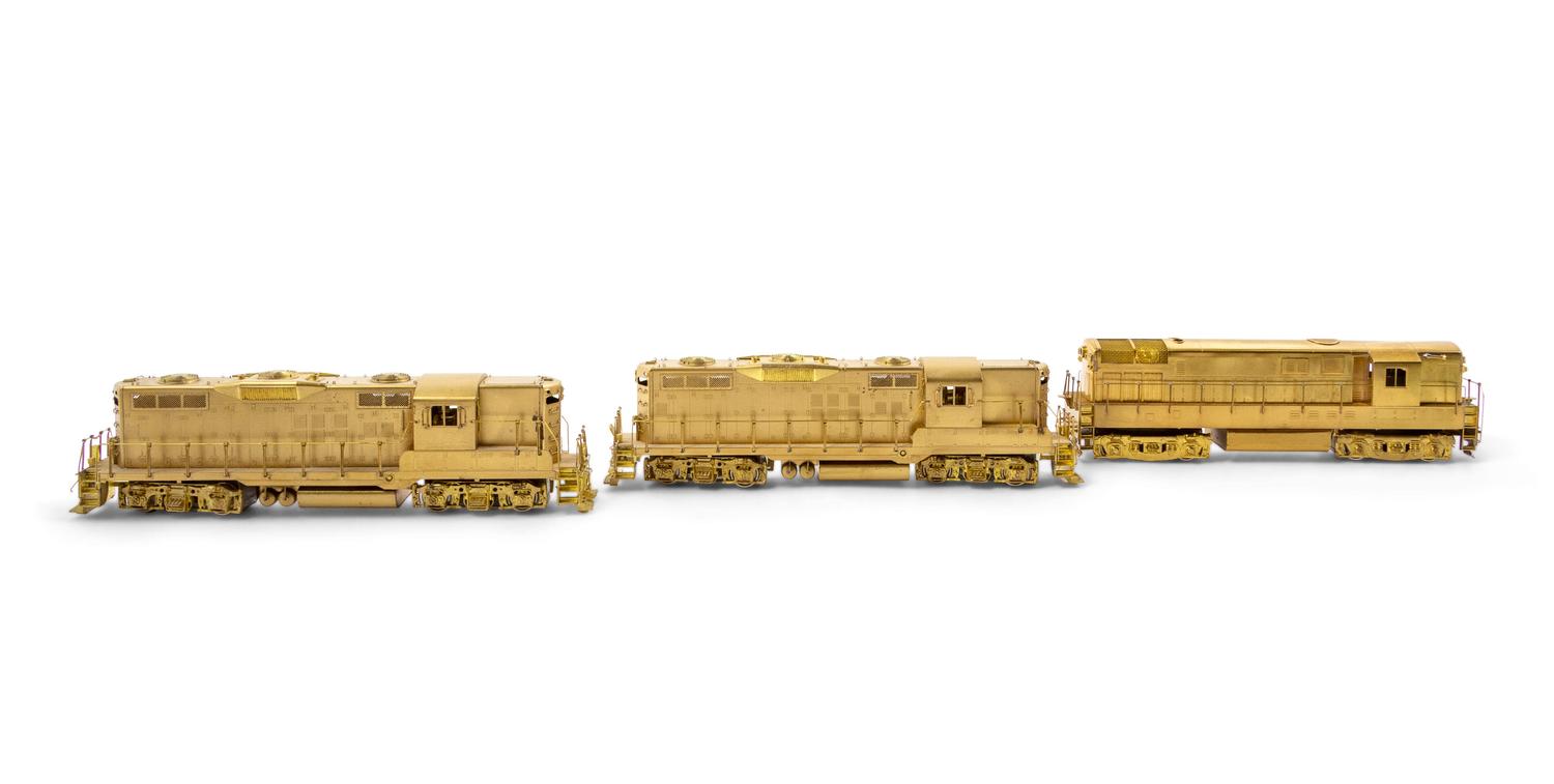 A Group of Three Brass HO-Gauge Diesel Locomotives