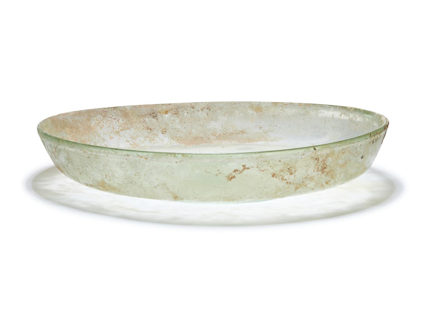 Three Roman Green Glass Plates