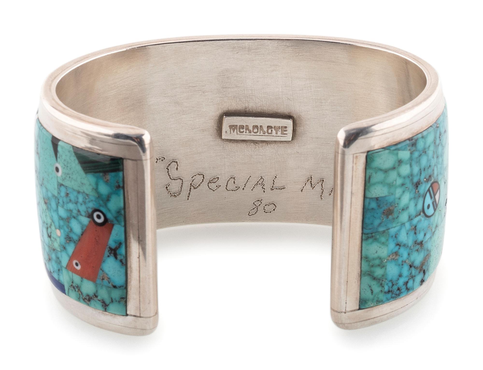 Silver Cuff with Mosaic Inlay