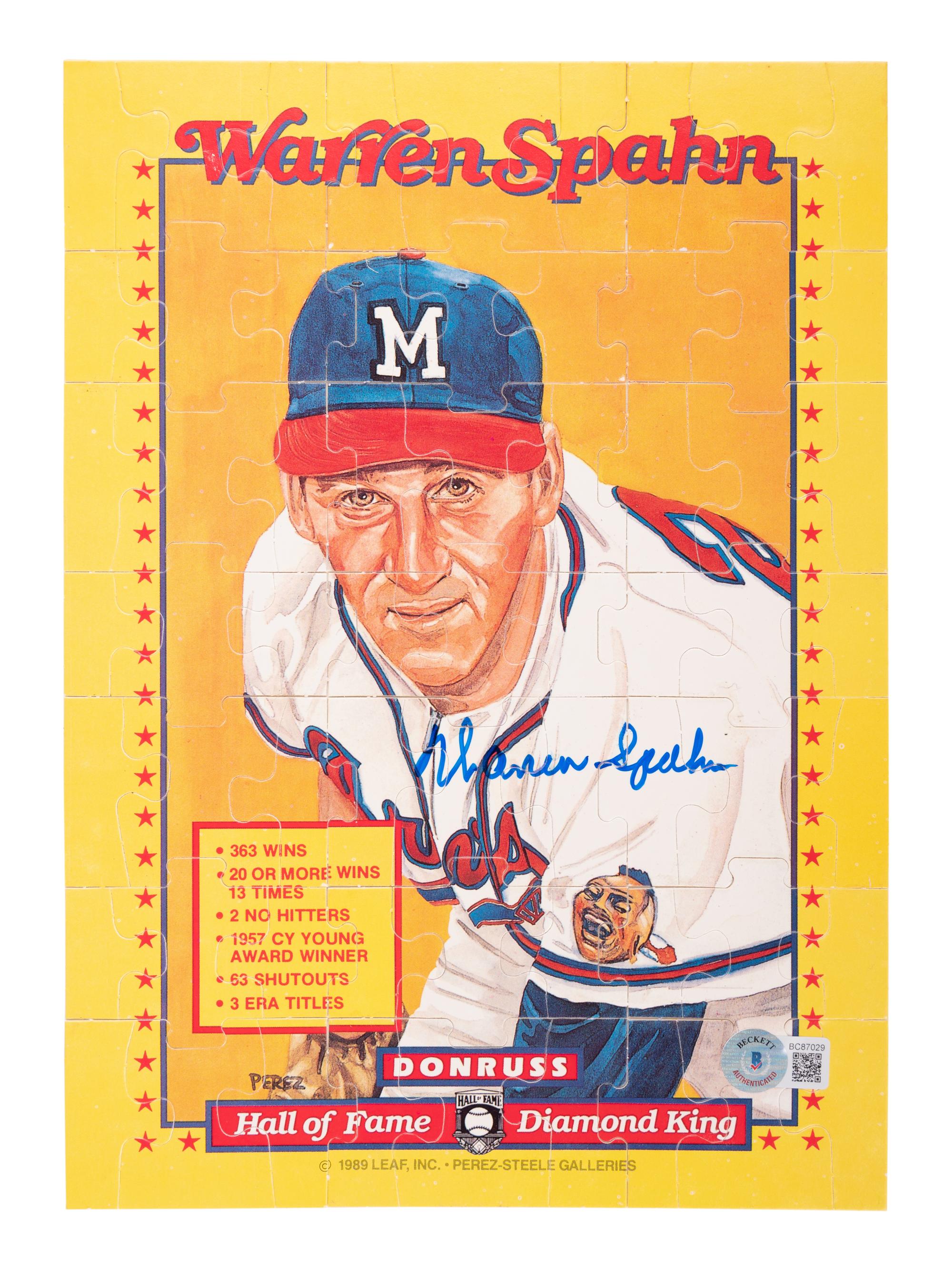 A Group of Warren Spahn and Johnny Sain Signed Autograph Items (Beckett Authentication Services BAS Certified),