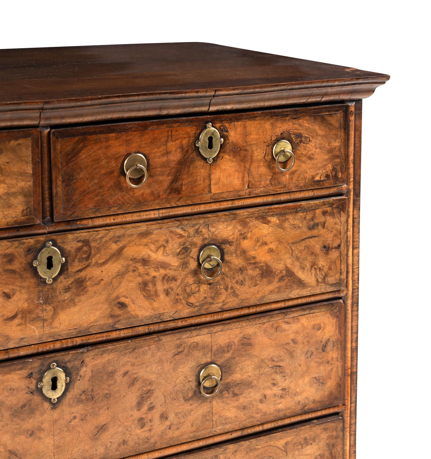 A George II Walnut Chest of Drawers