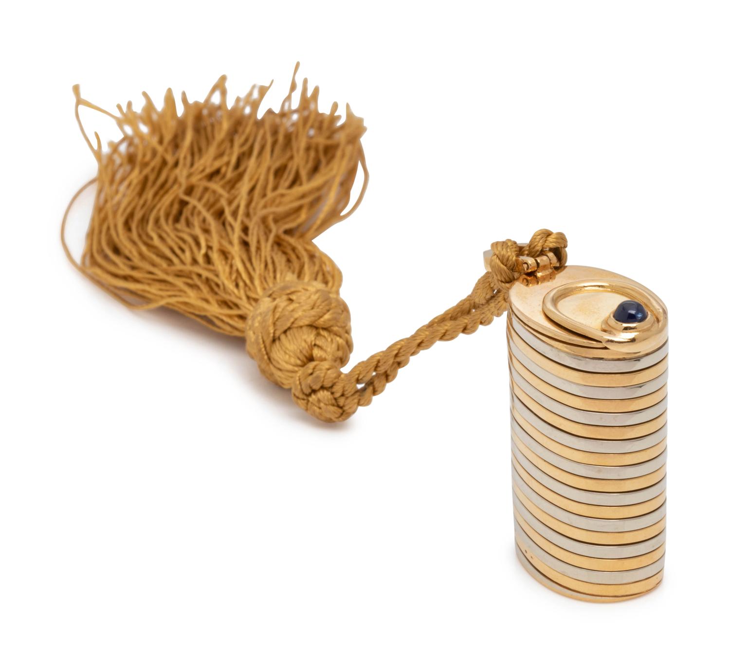 BVLGARI, BICOLOR GOLD AND SAPPHIRE PILL BOX