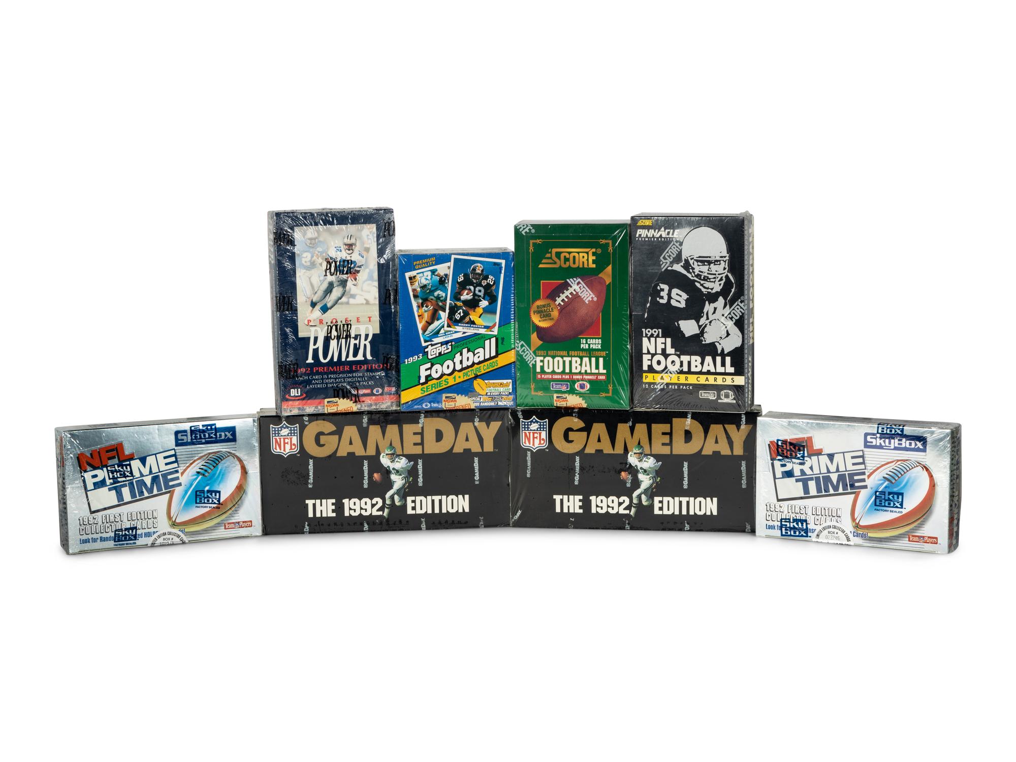 A Large Group of 1990s Unopened Football Card Boxes