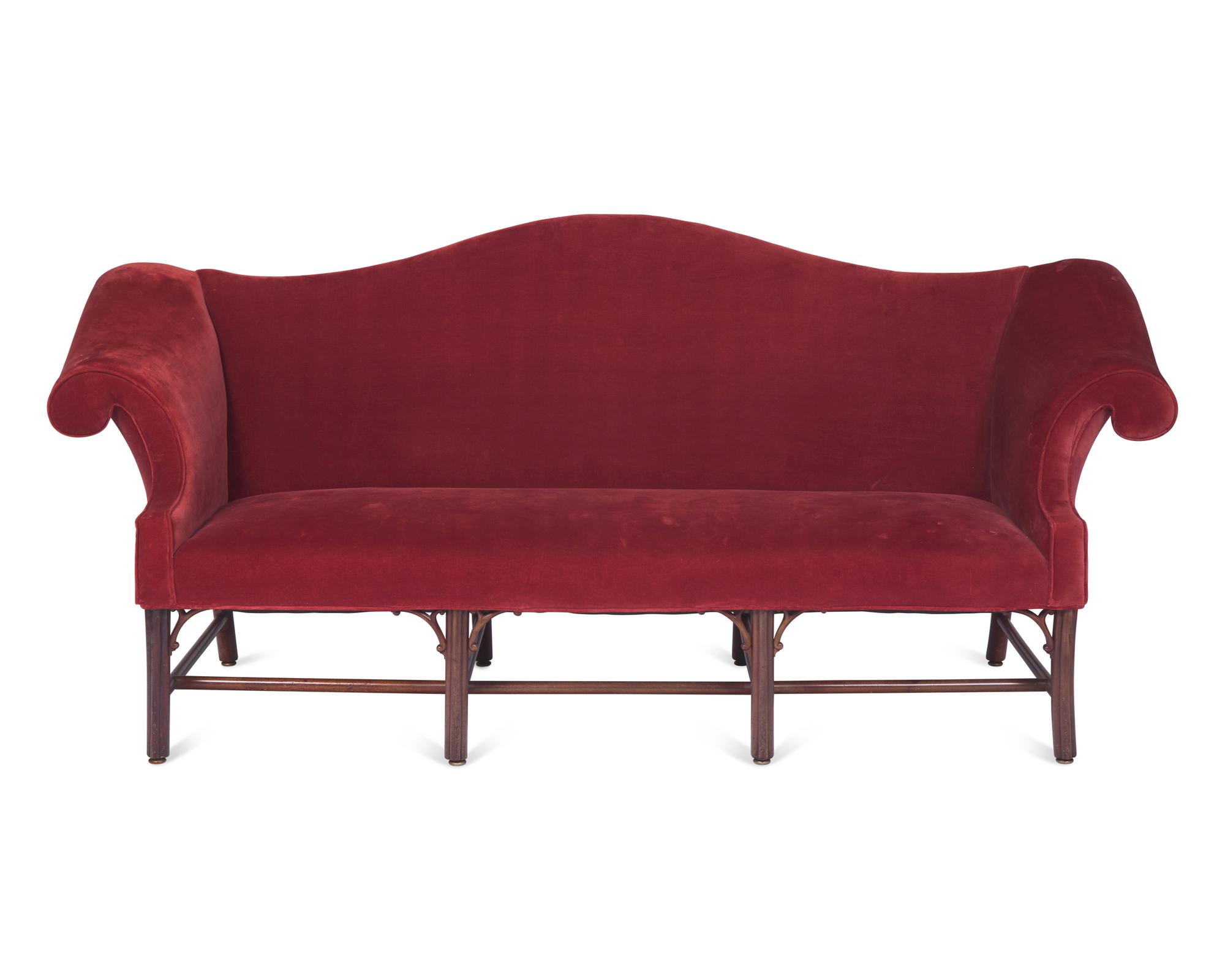 A George III Camel-Back Upholstered Sofa