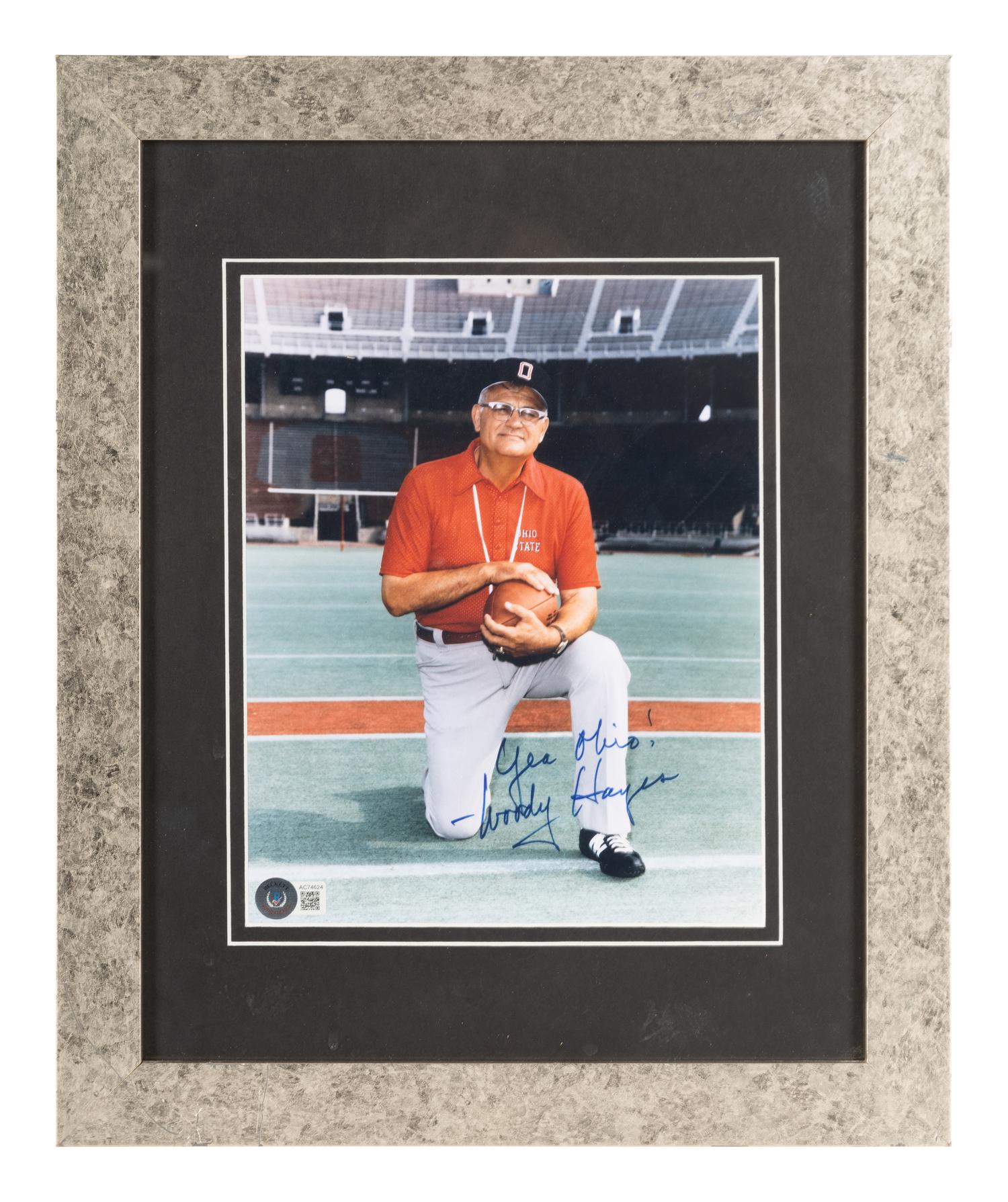 A Woody Hayes Signed Ohio State Autograph Photo (Beckett Authentication Services Letter),