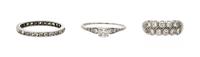 A Collection of Platinum, White Gold and Diamond Rings, 6.60 dwts.