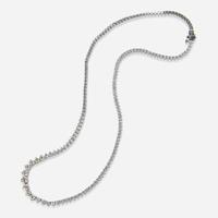 An 18K White Gold and Diamond Rivière Necklace