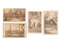 [LINCOLN, Abraham (1809-1865)]. 8 CDVs of Oak Ridge Cemetery in Springfield, IL, ft. Lincoln's tomb and receiving vault.