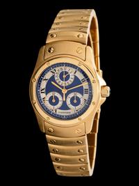 CARTIER, 18K YELLOW GOLD 'SANTOS RONDE' CHRONOFLEX CHRONOGRAPH WATCH