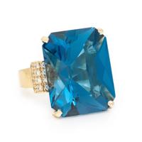 Blue Topaz and Diamond Ring