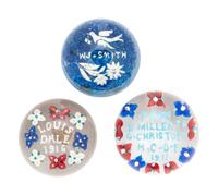 Three American Commemorative Glass Paperweights