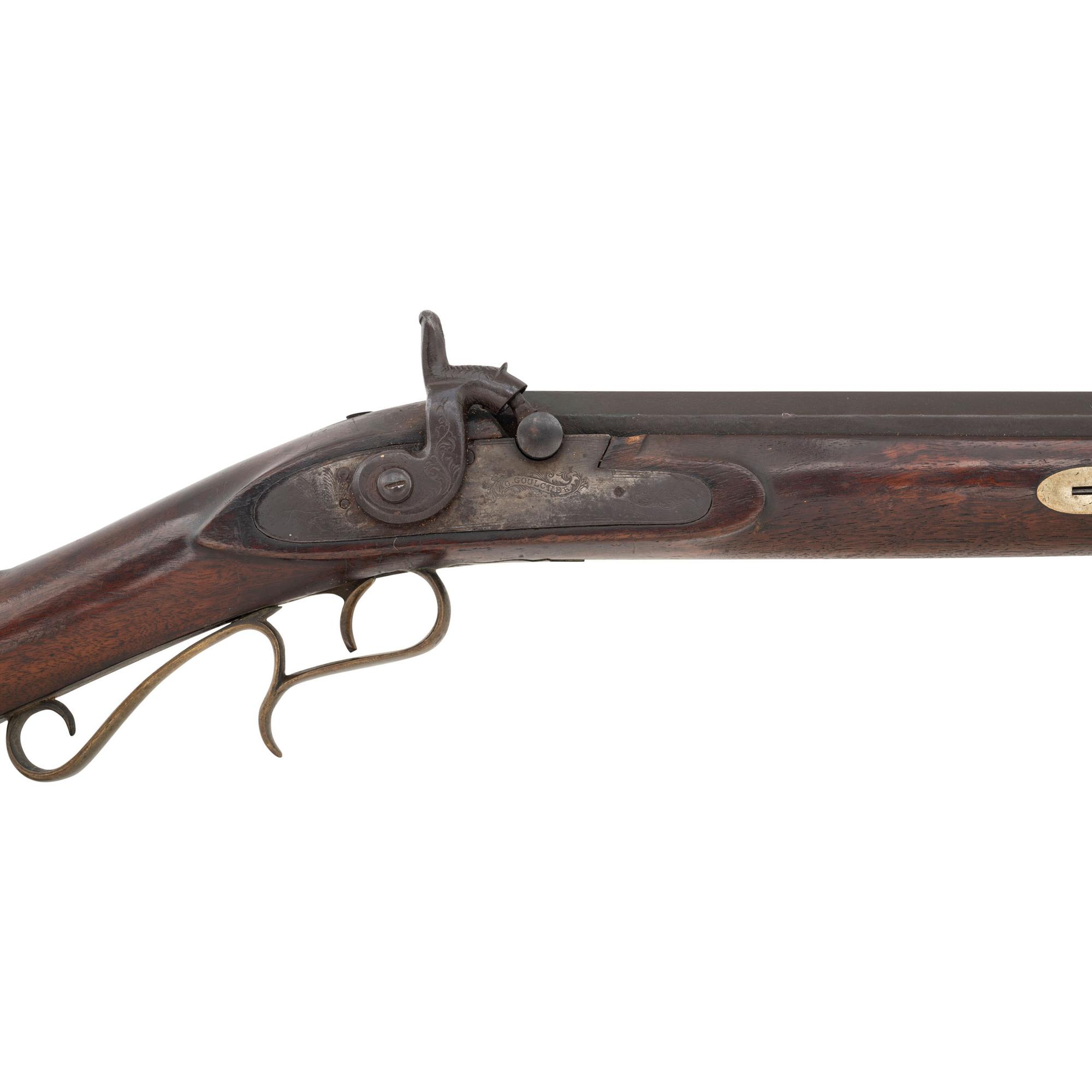 Half-Stock Percussion Rifle Retailer Marked by J.H. Mann of Syracuse, NY