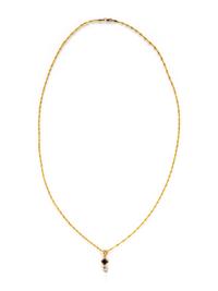 YELLOW GOLD, DIAMOND AND SAPPHIRE NECKLACE