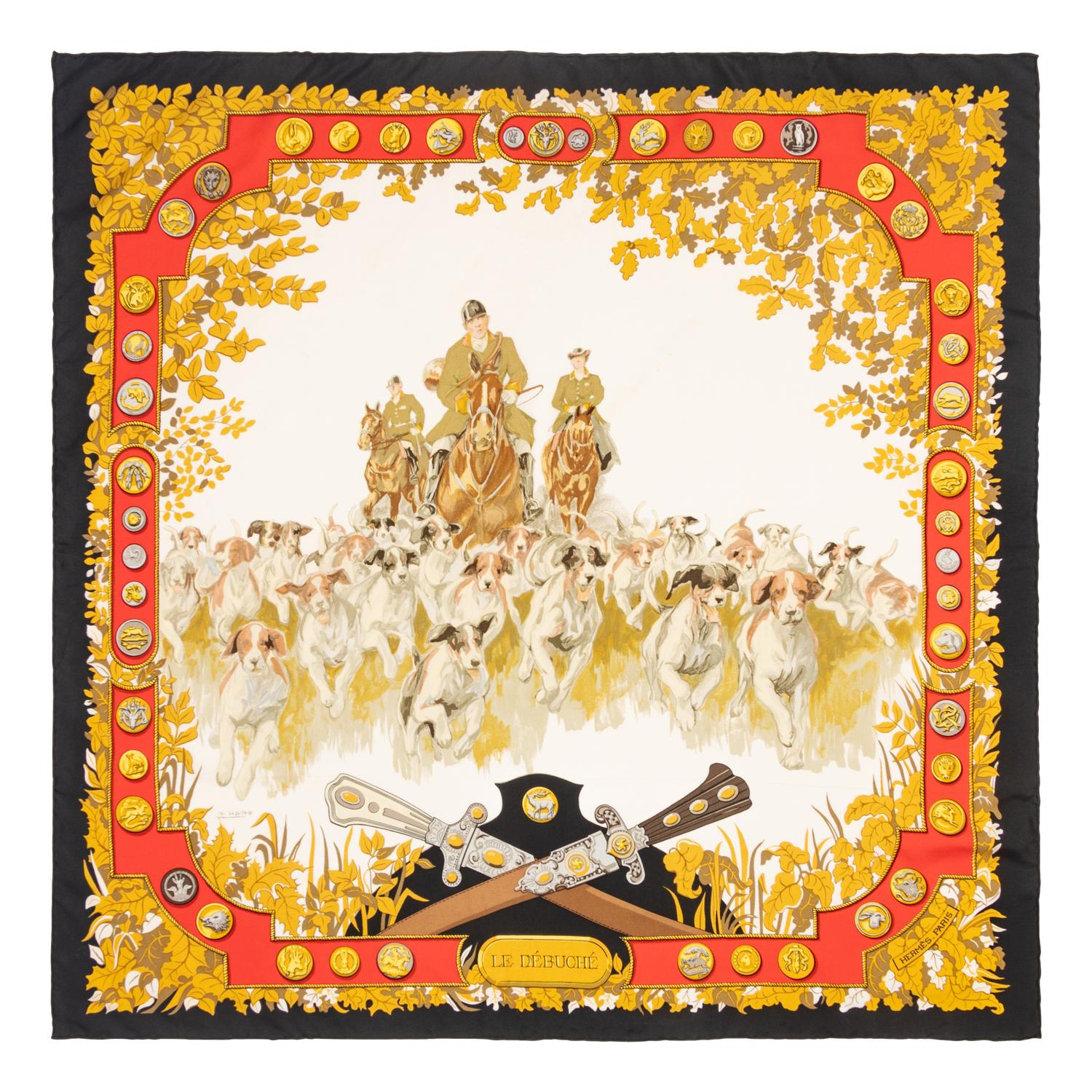 Four Hermès Scarves
