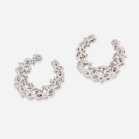 A Pair of 18K White Gold and Diamond Earrings