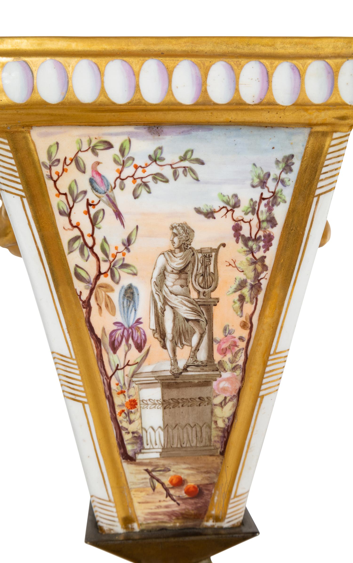 A Pair of English Porcelain Covered Vases