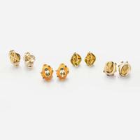 A Group of Shell-Themed Gold Earrings