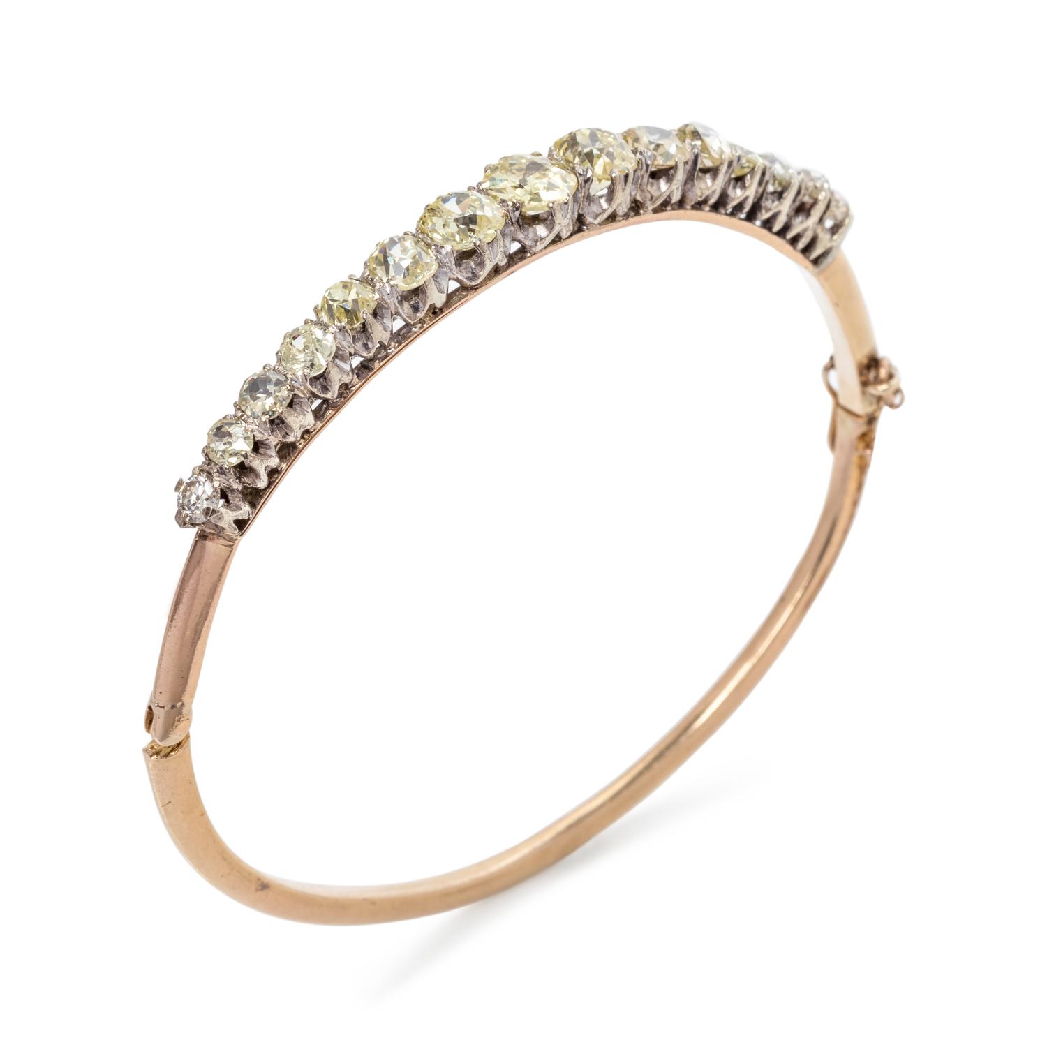 ANTIQUE, DIAMOND BANGLE BRACELET